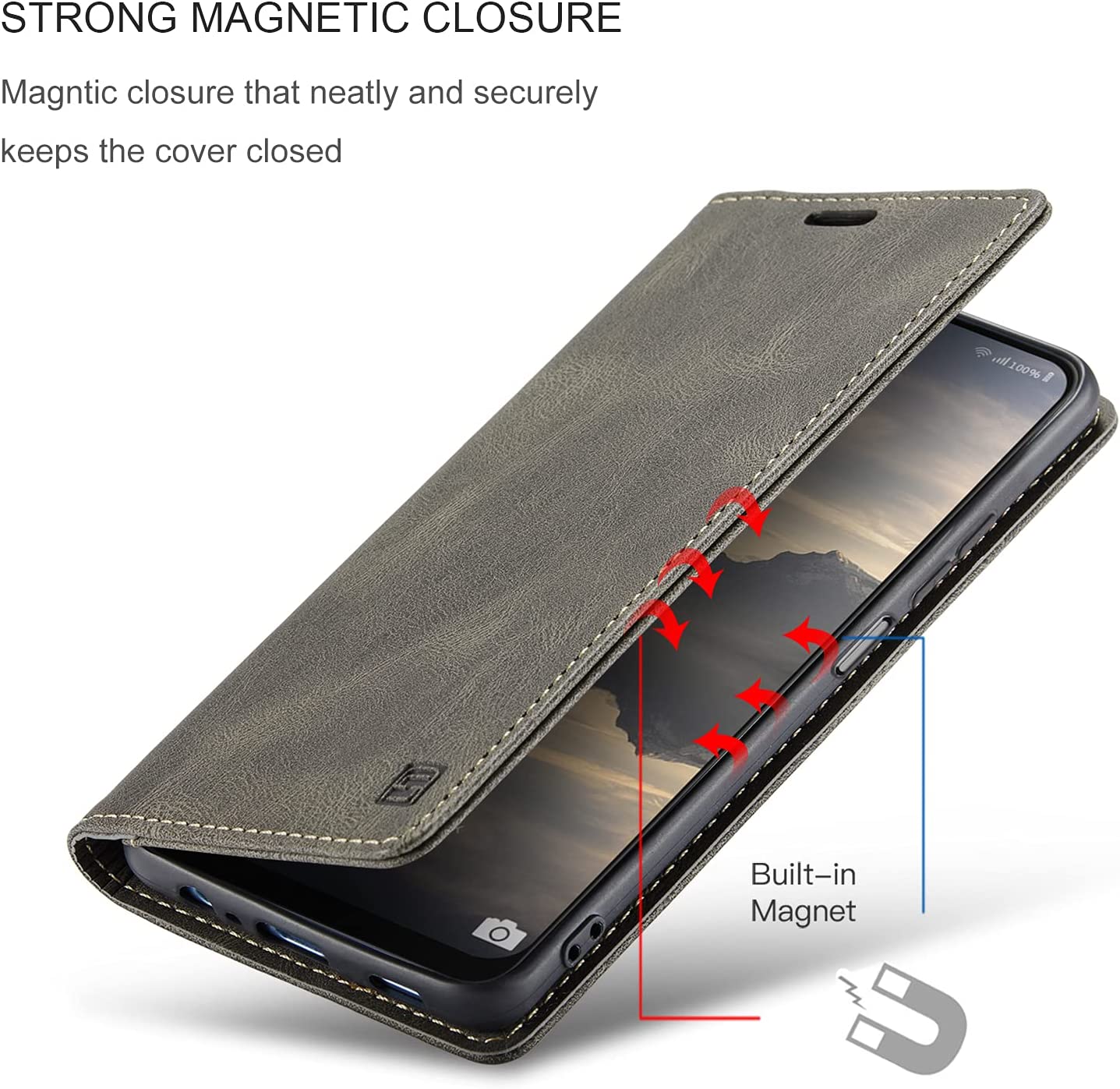 Luxe PU-Leren Telefoonhoes geschikt voor Samsung Galaxy A22 5G/F42 5G - Elegant en Praktisch - Afbeelding 4