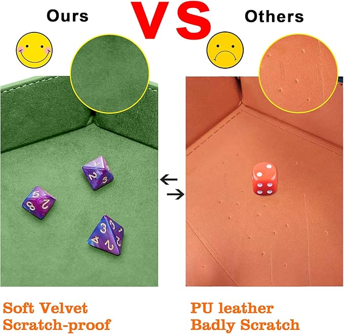 Dobbelstenenbakjes Set – 2 stuks - Opvouwbaar leer en fluweel - Afbeelding 9