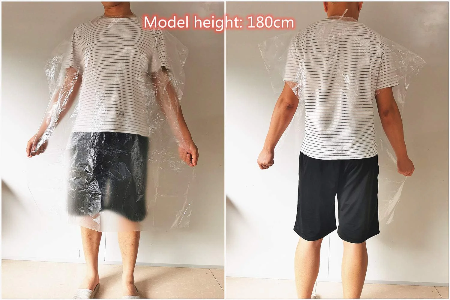 100 stuks Kappersschorten, verfschorten voor meerdere keren gebruik, haarknipkappen, transparant, waterdicht, kappersschort, kapsalons voor volwassenen, kinderen, 120 x 150 cm, transparant - Afbeelding 8