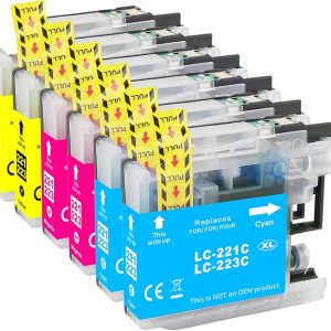 Inktcartridges 6 Pack - XL - Geschikt voor Brother Printers - LC221/223 C-M-Y
