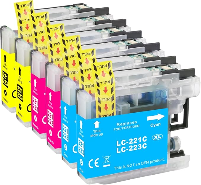Inktcartridges 6 Pack - XL - Geschikt voor Brother Printers - LC221/223 C-M-Y - Afbeelding 2