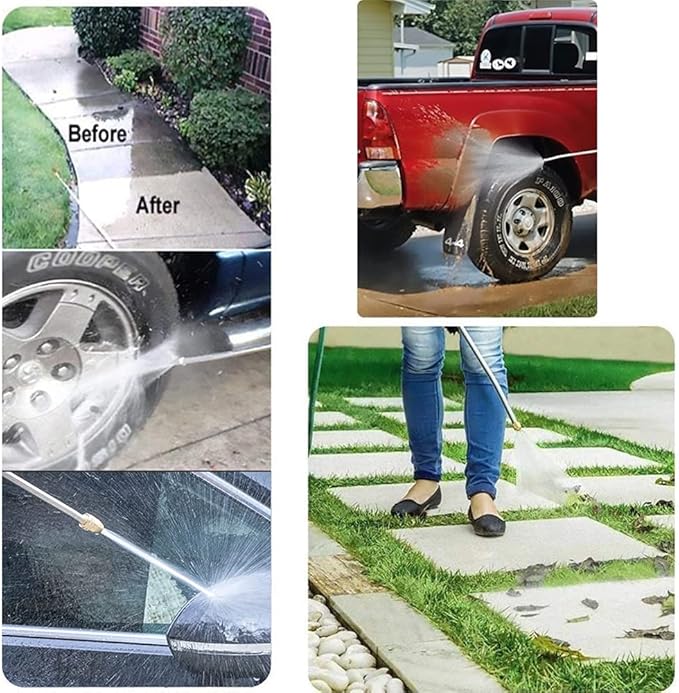 Hydro Jet Hogedruk Waterpistool – Sproeilans voor Tuinslang - Metalen Power Washer - Afbeelding 7