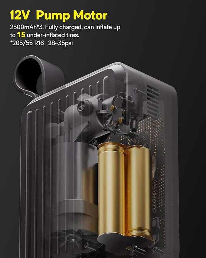 Draadloze Banden Lucht Compressor voor Auto, Motor, Fiets en Meer - 120 PSI Digitale Meter - Afbeelding 5