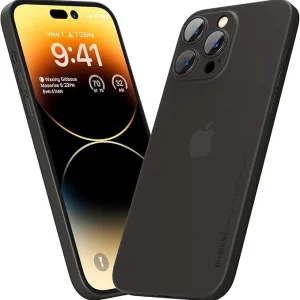 Ultradunne Telefoon Hoesje Geschikt voor iPhone 14 Pro Hoesje – Anti-Kras – Mat Trans-Zwart