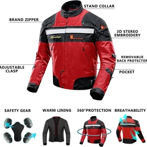 Motorjas - Winddicht - Inclusief 5 x Gear Armor - Unisex - Maat M