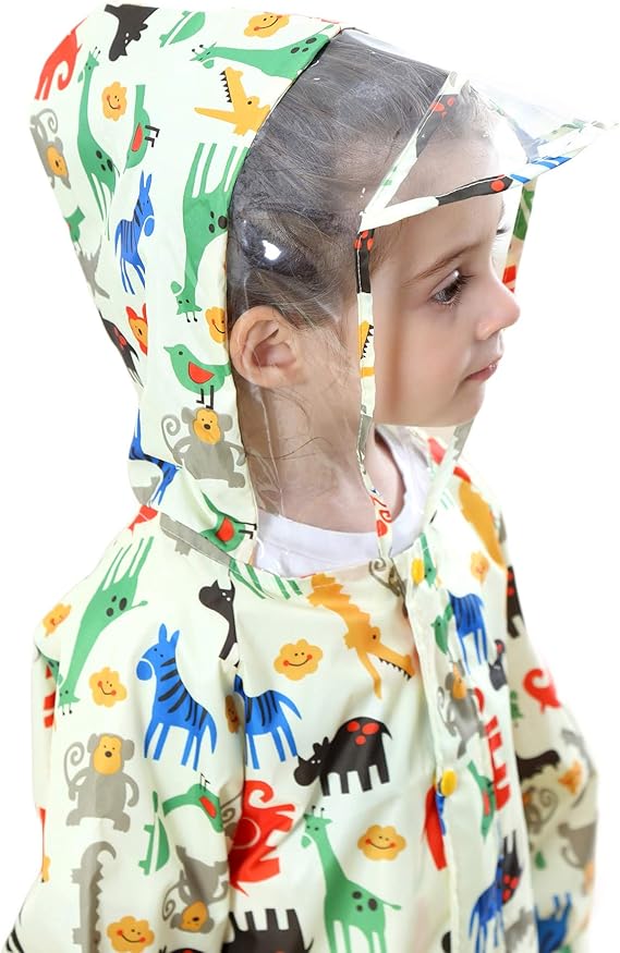 Kinderregenponcho met capuchon – Waterdicht - Dieren Thema - 1 tot 3 jaar - Afbeelding 3