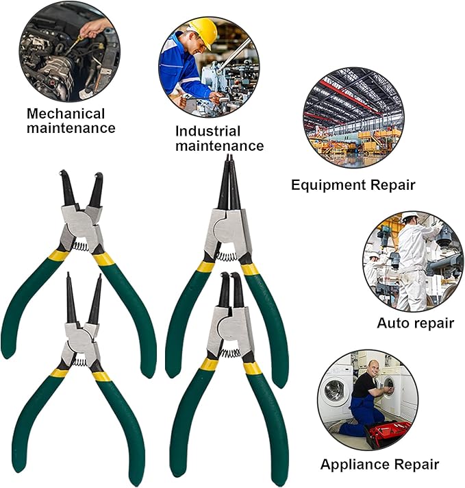 Tangen Set - 4 Delig - Anit Slip - Snap Ring - Inclusief Tas - Afbeelding 8