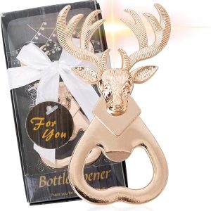 Flesopener Hert Design – RVS Goud - Inclusief Geschenkverpakking