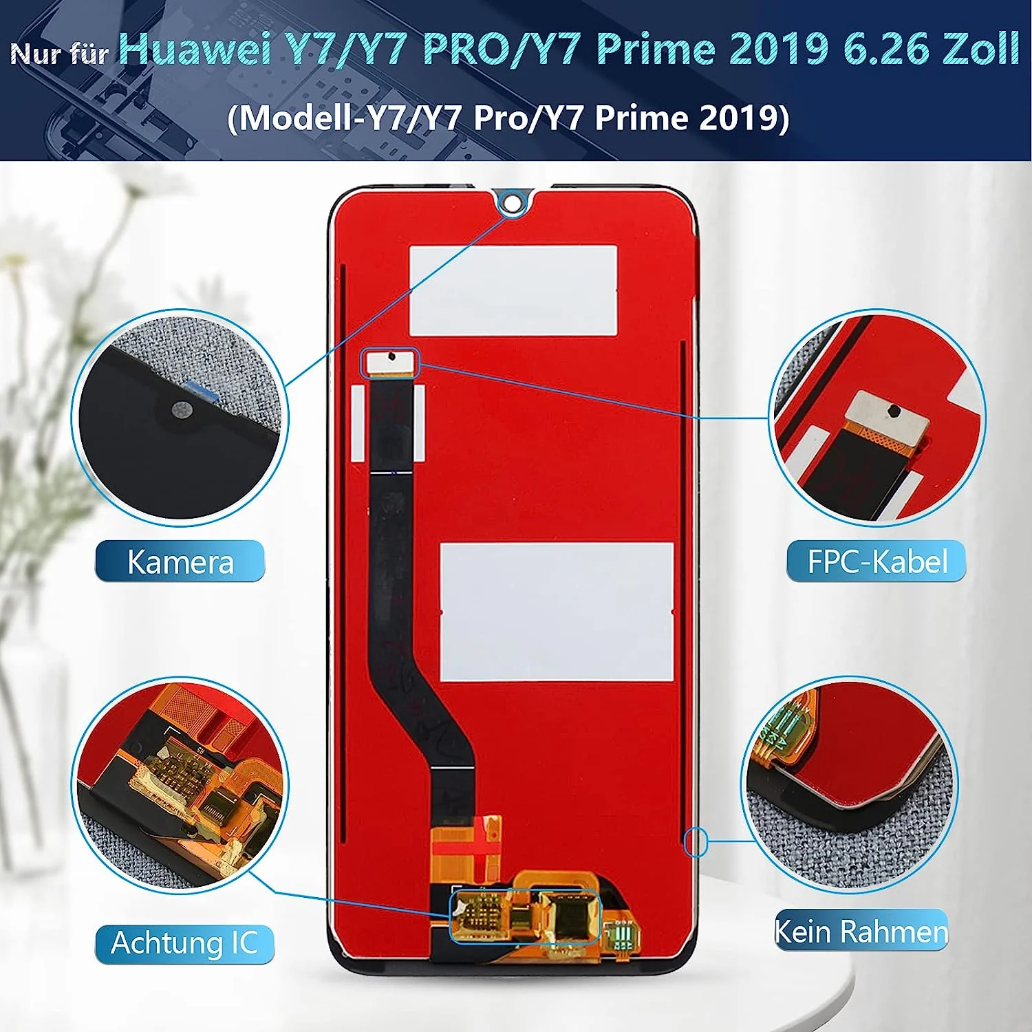 Display geschikt voor Huawei Y7 2019 LCD-scherm - Inclusief Reparatie kit - Afbeelding 5