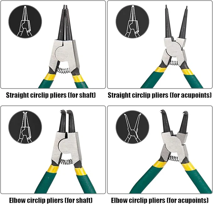 Tangen Set - 4 Delig - Anit Slip - Snap Ring - Inclusief Tas - Afbeelding 3