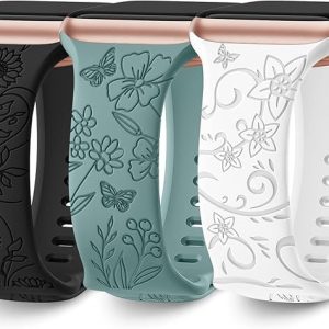 3x Armband geschikt voor Apple Watch – Bloemen Motief - Dames