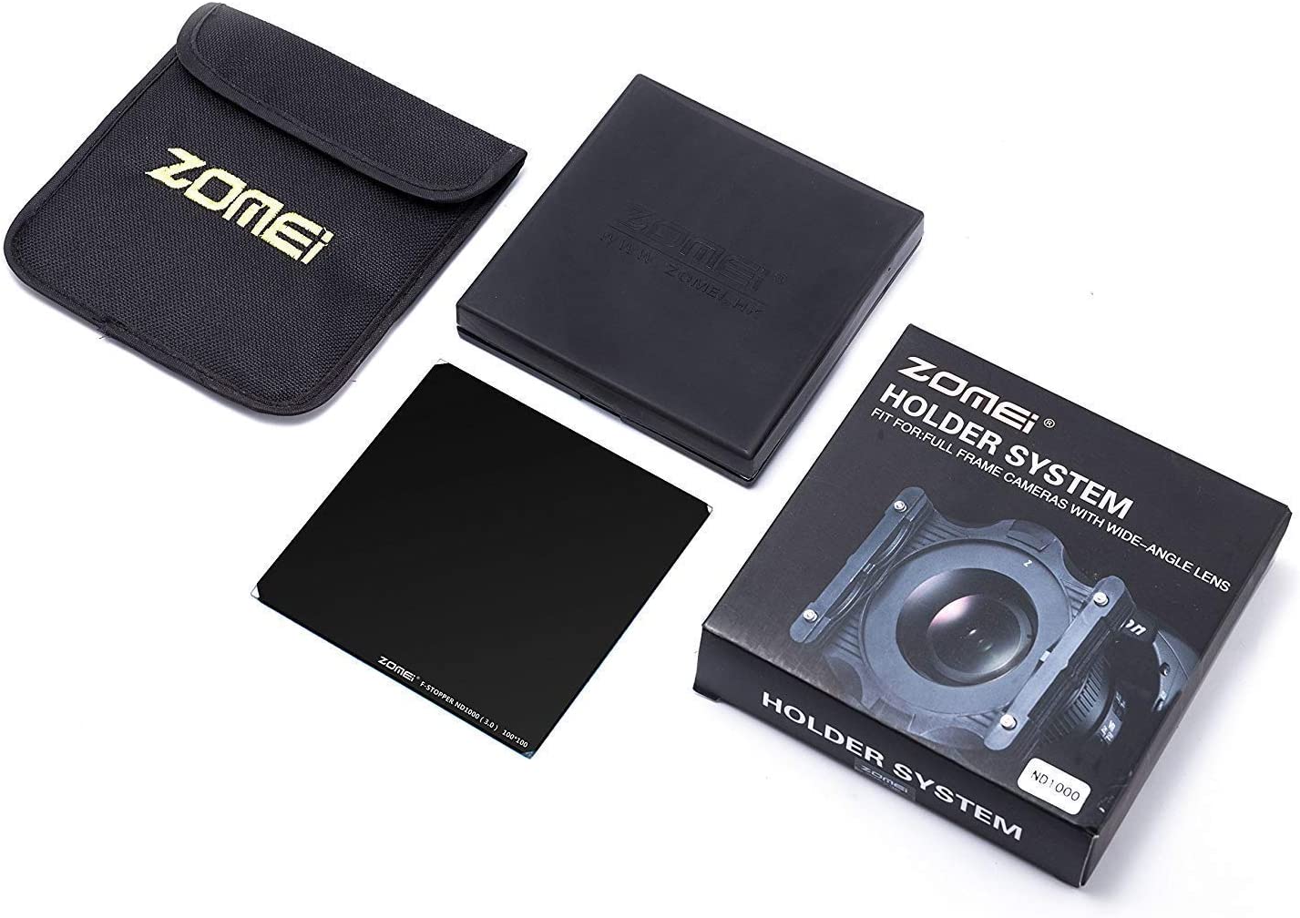 Zomei Square ND-filter 100 mm ND 1000 (10 stops) Ultradun HD 18-laags gecoat SCHOTT-glas PRO Neutral Density Grey