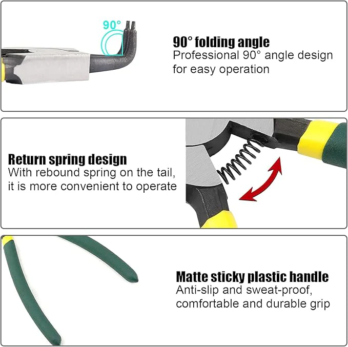 Tangen Set - 4 Delig - Anit Slip - Snap Ring - Inclusief Tas - Afbeelding 5