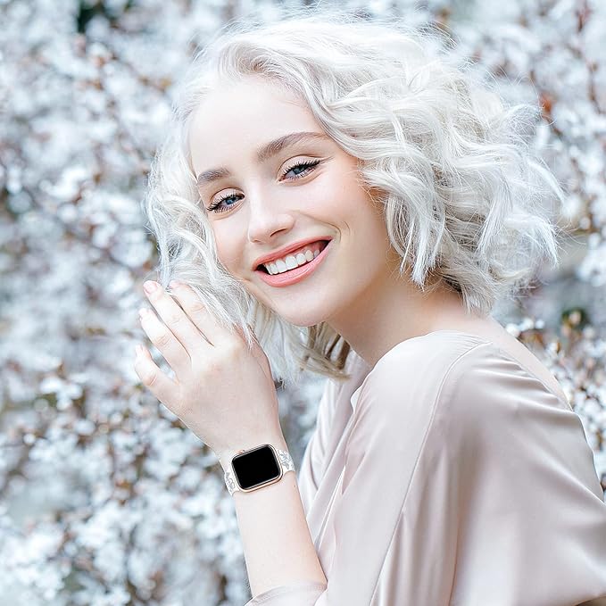 3x Armband geschikt voor Apple Watch – Bloemen Motief - Dames - Afbeelding 5