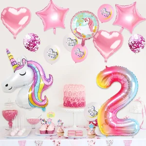 2e Verjaardag Ballon Unicorn - Opblaasbare Unicorn - 2e Verjaardag - Unicorn Verjaardag Decoraties - Unicorn Verjaardag Jaar Ballon (2)