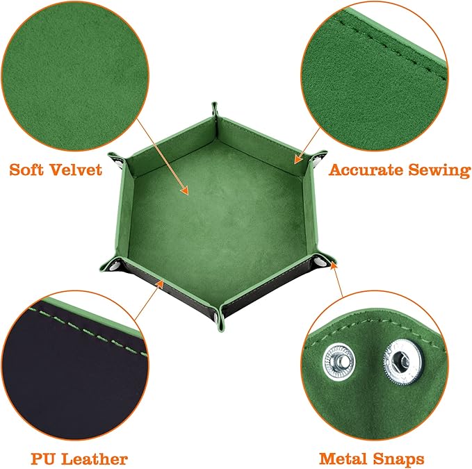 Dobbelstenenbakjes Set – 2 stuks - Opvouwbaar leer en fluweel - Afbeelding 5