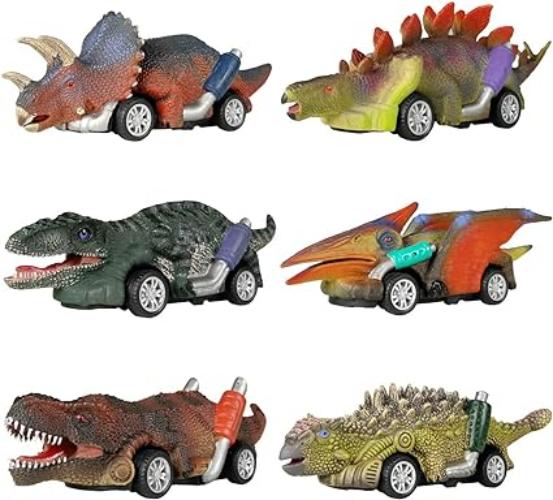 Speelgoed Auto's - 6 Stuks - Dinosaur Toy Pull Back Cars - 3+ - Afbeelding 2
