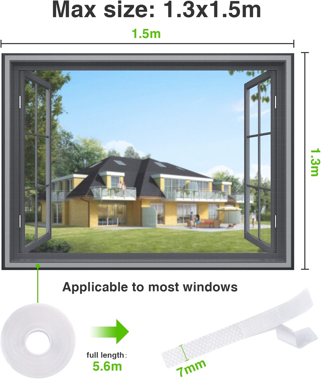 Universele Raamhor - Set van 3 - 130x150 cm - Wit - Afbeelding 6