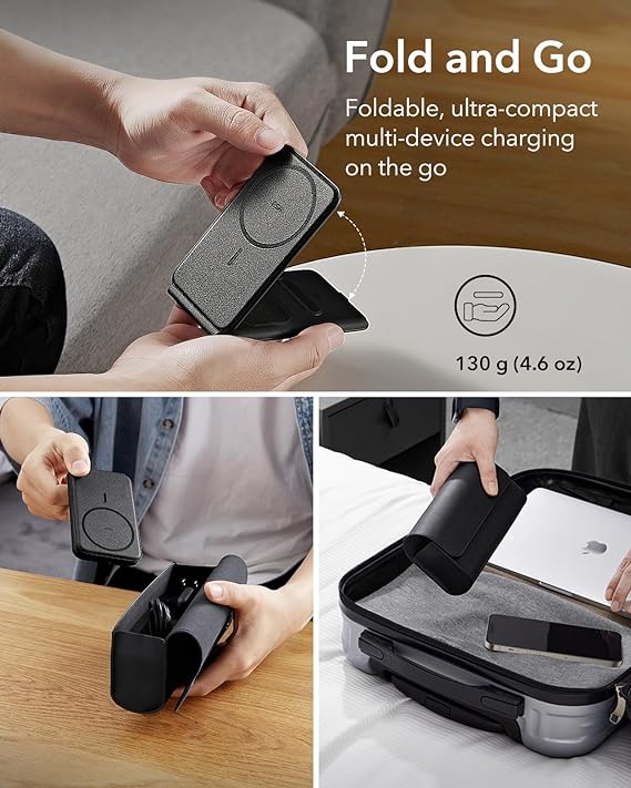 3-in-1 Magsafe Oplader - Opvouwbare Reislader geschikt voor iPhone - Apple Watch en AirPods - Afbeelding 3