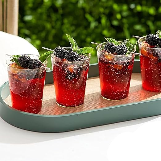 Herbruikbare hard plastic feestglazen – 50 stuks, 300 ml goud design - Afbeelding 6