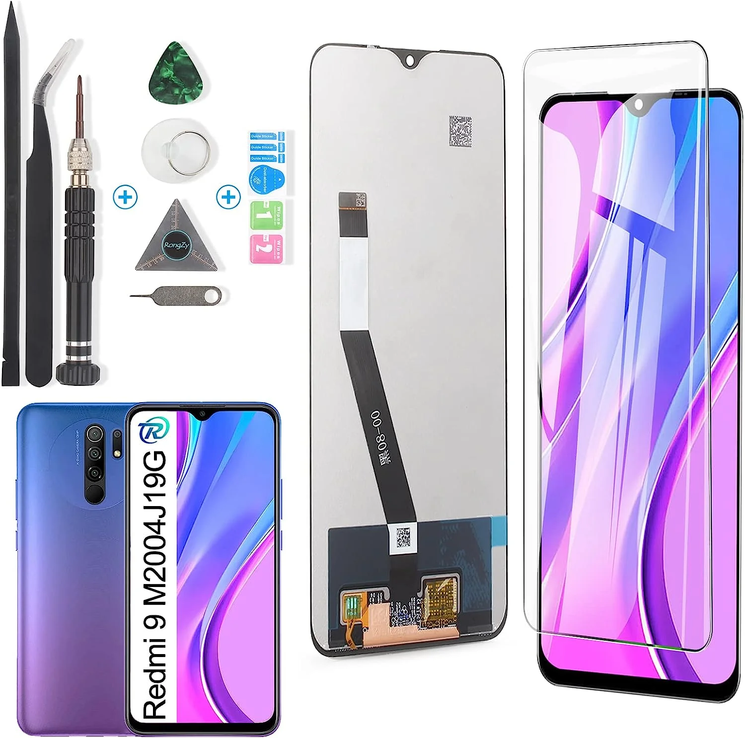 LCD-schermvervanging en Touchscreen Display met gereedschap geschikt voor Xiaomi Redmi 9 voor Redmi 9/Redmi 9 Prime (zwart, niet voor Redmi 9A/9C) - Afbeelding 2