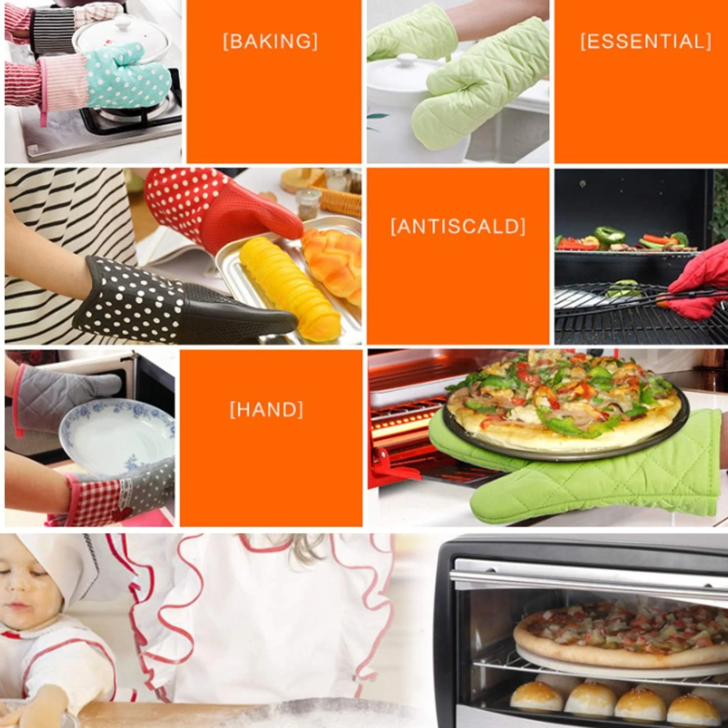 Ovenwanten - 2 Stuks - Veilig - Stijlvol - Hittebestendig - Afbeelding 5