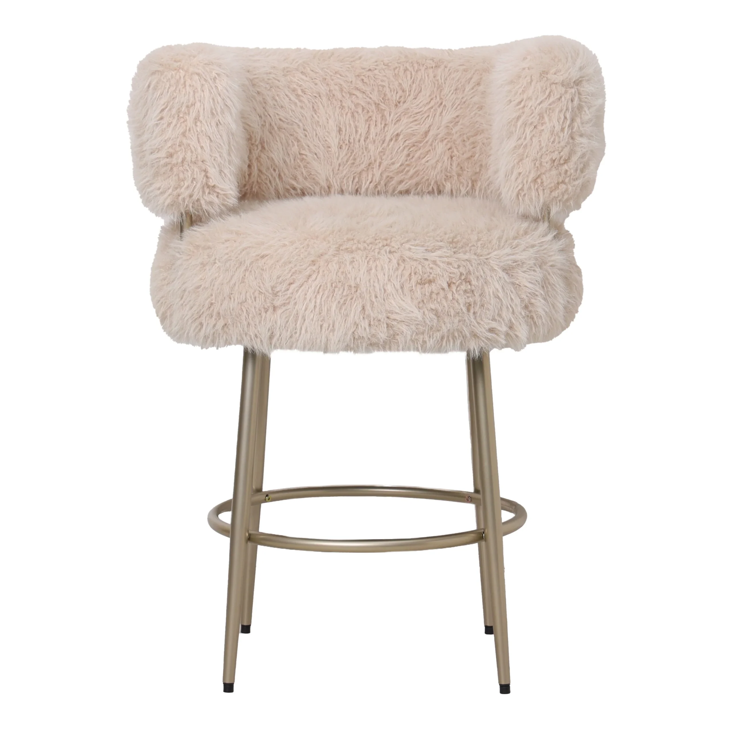 Barkruk Hair champagne hair stof metaal hout - Afbeelding 2