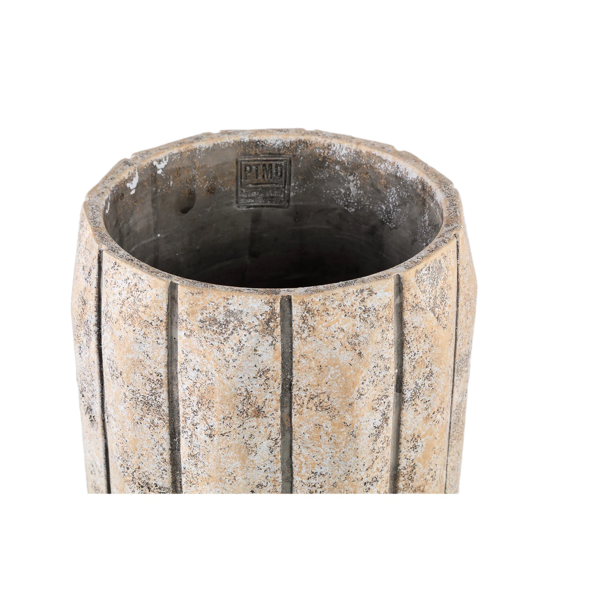Imani Taupe Cement Pot High With Stripes L PTMD - Afbeelding 4