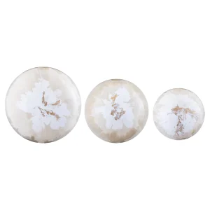 Sufyan Cream Enamel Round Iron Wall Ball Set van 3 PTMD