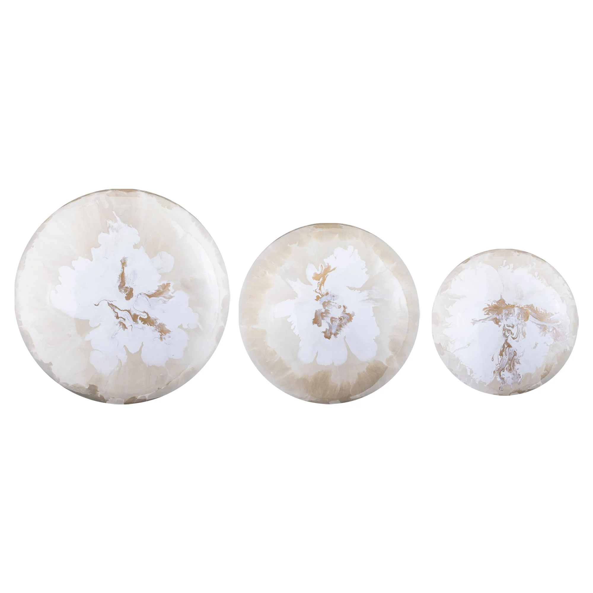 Sufyan Cream Enamel Round Iron Wall Ball Set van 3 PTMD