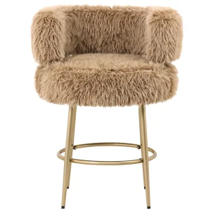 Barkruk Hair bruin hair stof metaal hout