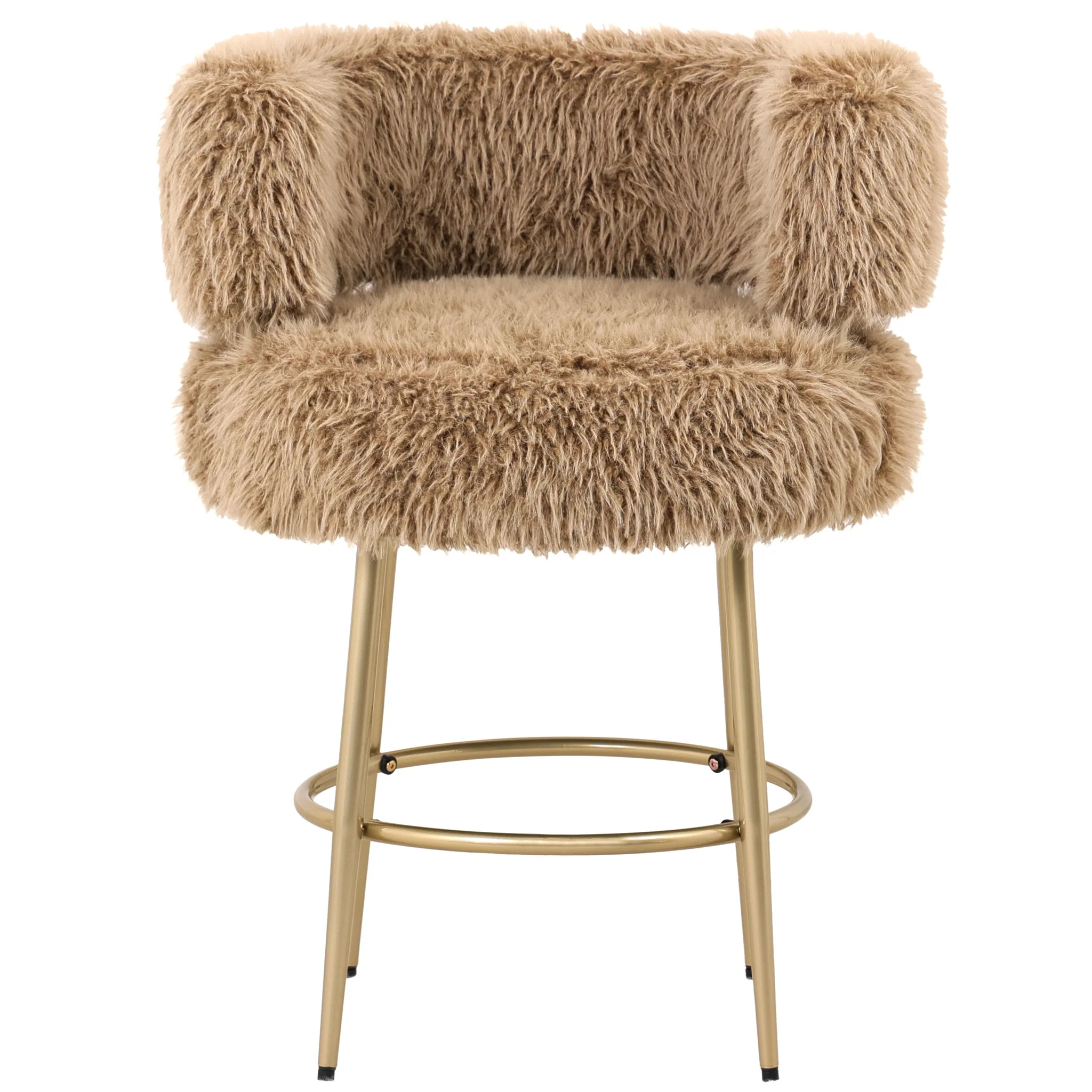 Barkruk Hair bruin hair stof metaal hout