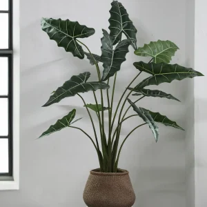 Kunst Alocasia 140 cm – Grote Kunstplant – Inclusief Pot