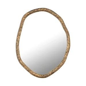 Paislie Brass Organic Shaped Mirror Round 56x3x72cm PTMD