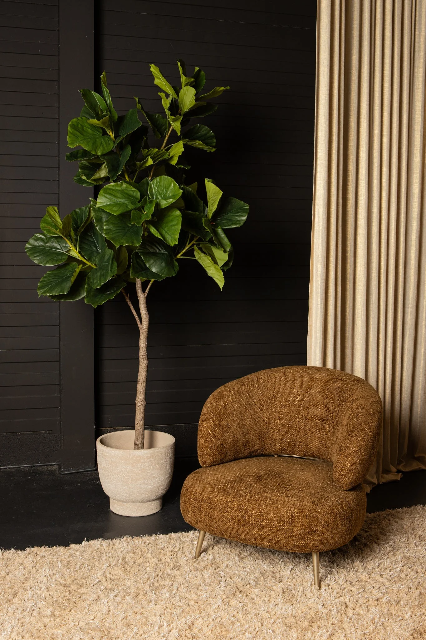 Tree Green Ficus Tree In Pot M 109x115x15,5cm PTMD - Afbeelding 5
