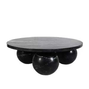 Diro Black Marble 3-bol salontafel rond