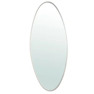 Serine White Steel Oval Mirror Large 78x3,5x180cm PTMD