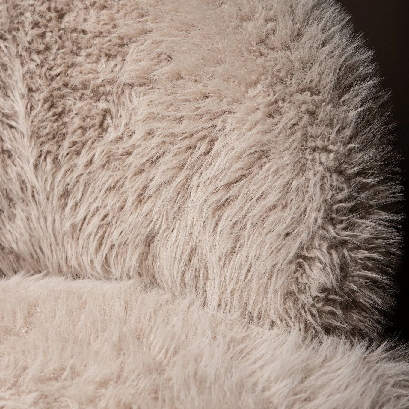 Fauteuil Franklyn Beige hair stof metaal hout - Afbeelding 3