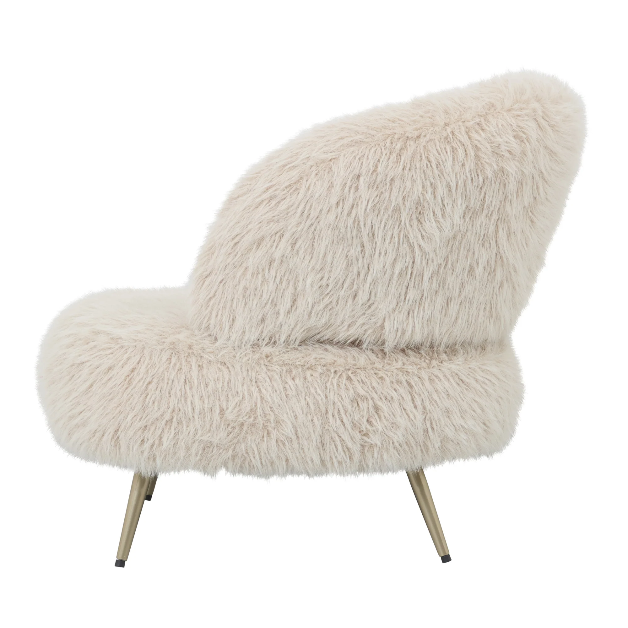 Fauteuil Franklyn Beige hair stof metaal hout - Afbeelding 4