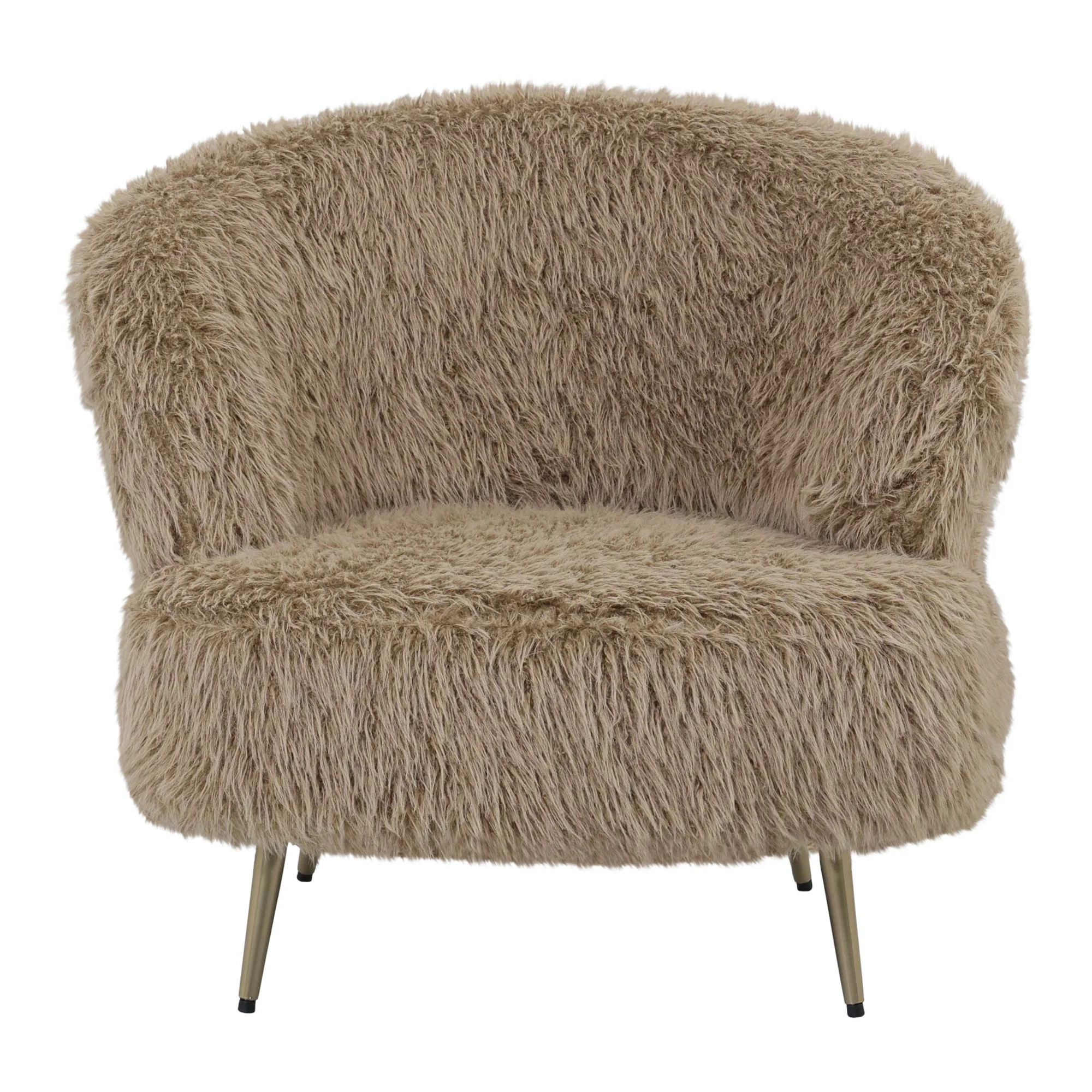 Fauteuil Franklyn Beige hair stof metaal hout - Afbeelding 6