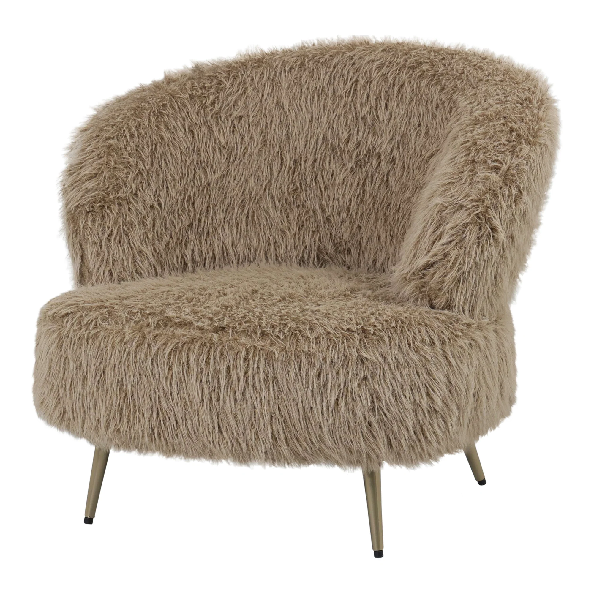 Fauteuil Franklyn Beige hair stof metaal hout - Afbeelding 8