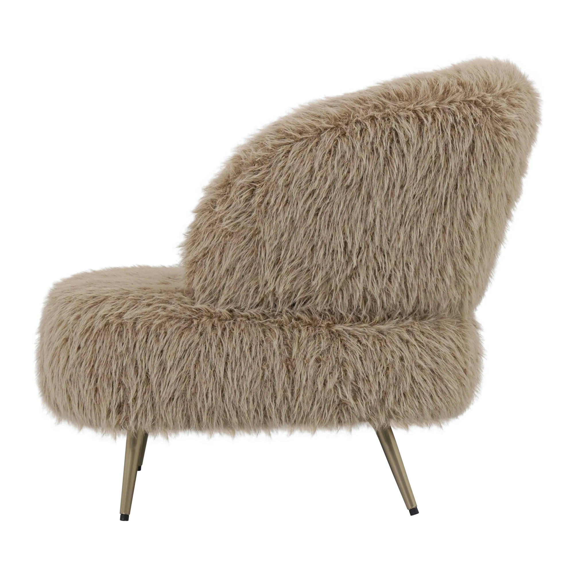 Fauteuil Franklyn Beige hair stof metaal hout - Afbeelding 9