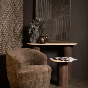 Rechthoekig wandpaneel Elasah L zwart MDF line patroon