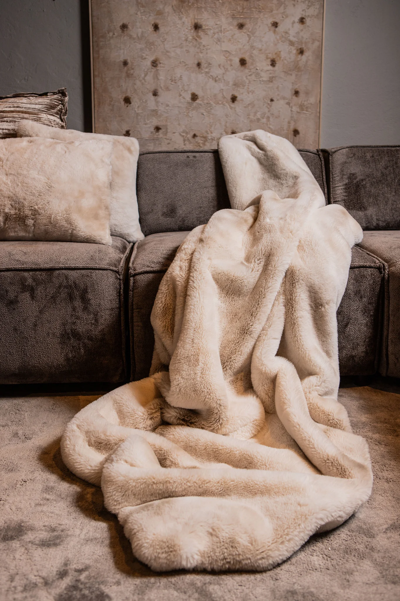 PTMD Linde Plaid – Crème (220x240 cm) - Afbeelding 3