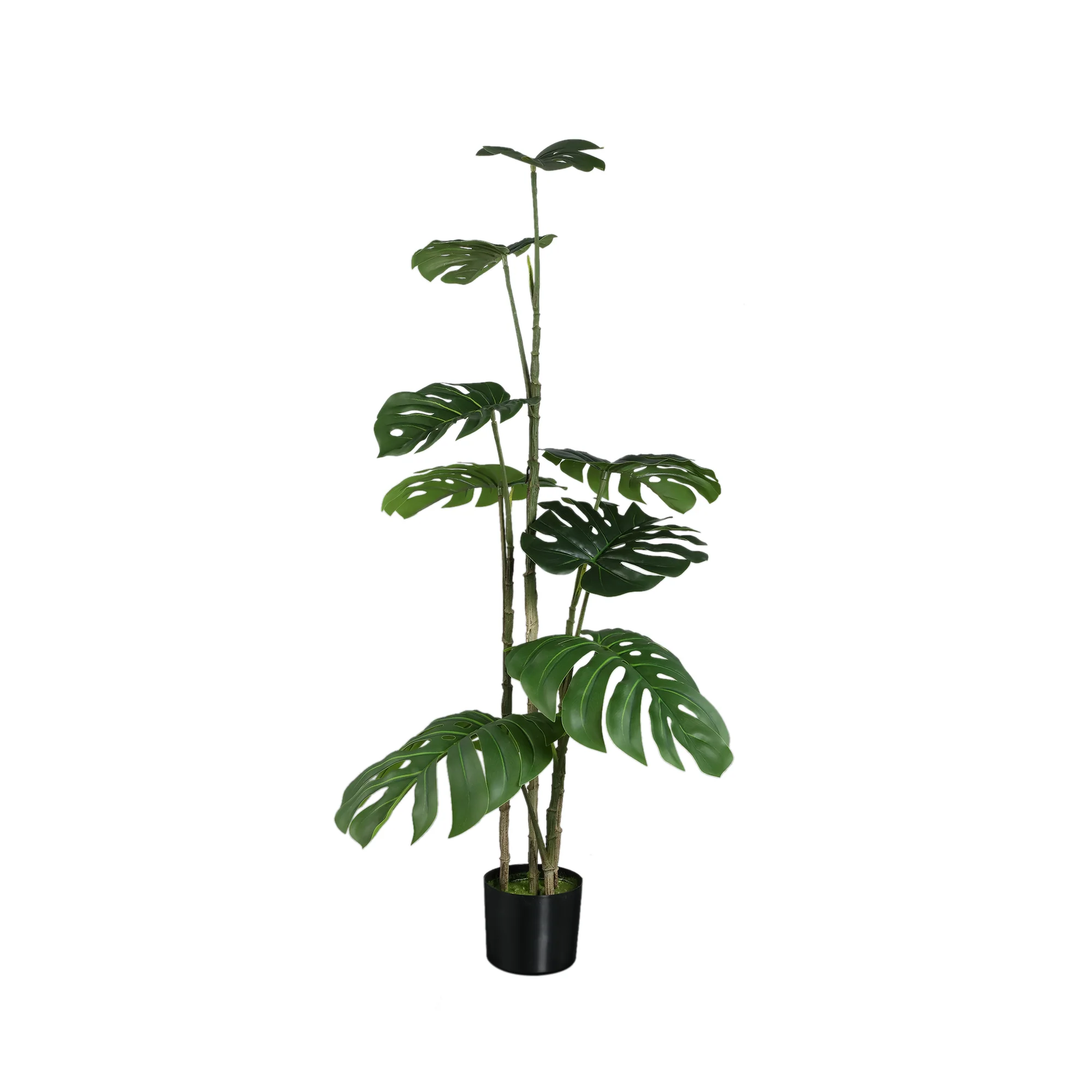 Kunst Monstera Plant 120 cm – Grote Kunstplant Groen – Inclusief Pot - Afbeelding 2