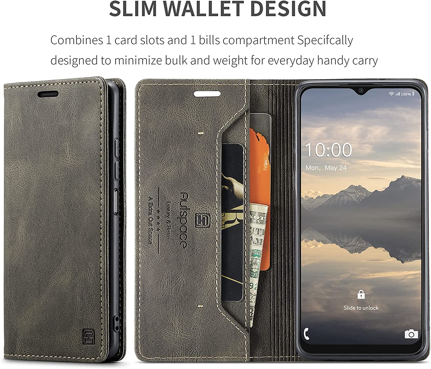 Luxe PU-Leren Telefoonhoes geschikt voor Samsung Galaxy A22 5G/F42 5G - Elegant en Praktisch - Afbeelding 8