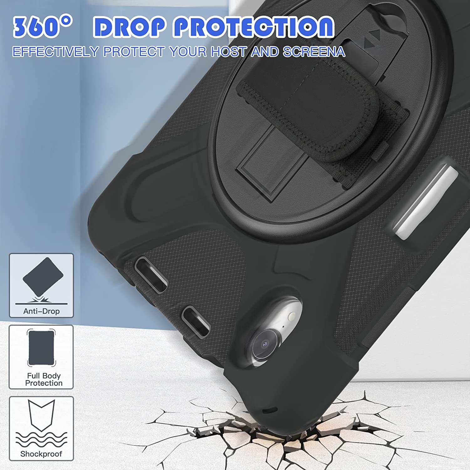 Hoes Geschikt voor iPad Mini 6 (2021) - Schokbestendig met 360° Standaard - Afbeelding 6