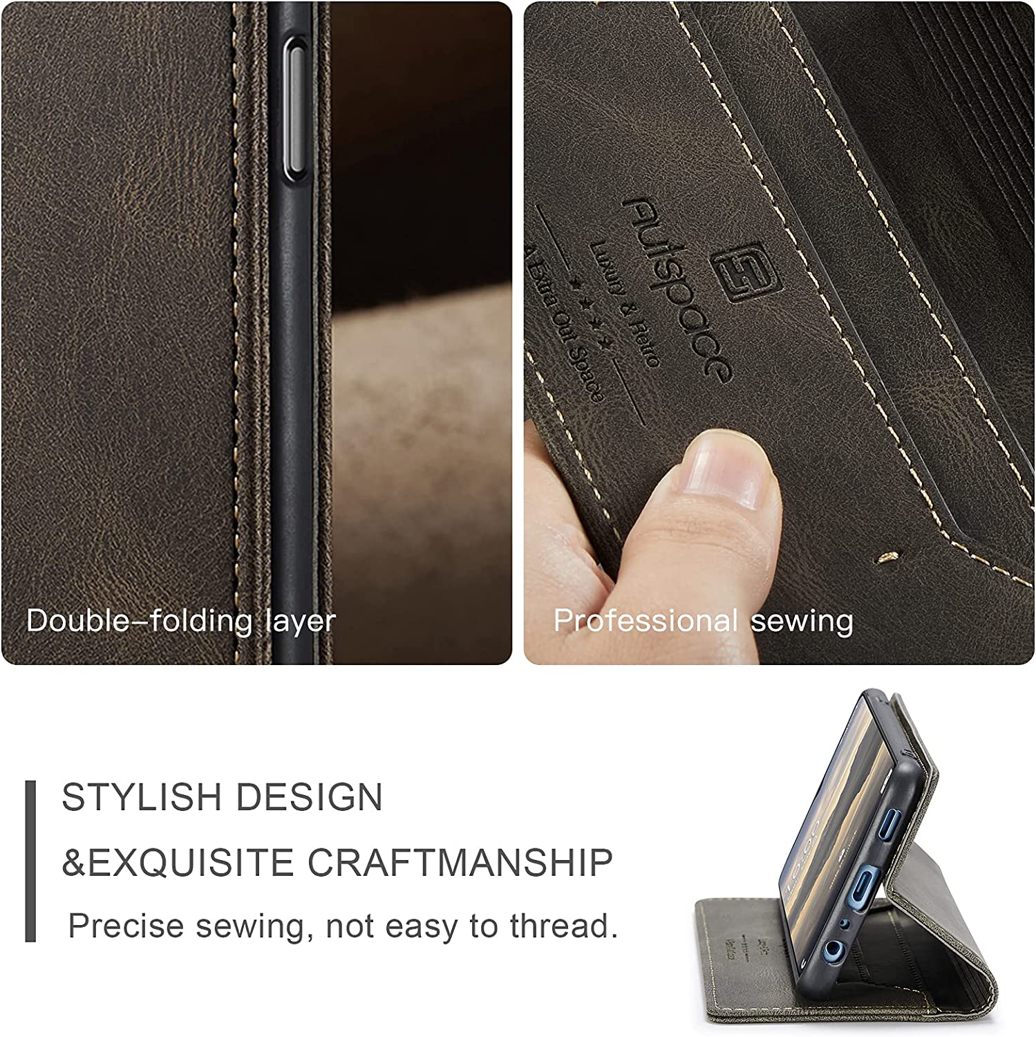 Luxe PU-Leren Telefoonhoes geschikt voor Samsung Galaxy A22 5G/F42 5G - Elegant en Praktisch - Afbeelding 7