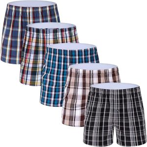 Set van 3 Geruite Boxershorts voor Heren - 100% Katoen - Maat M