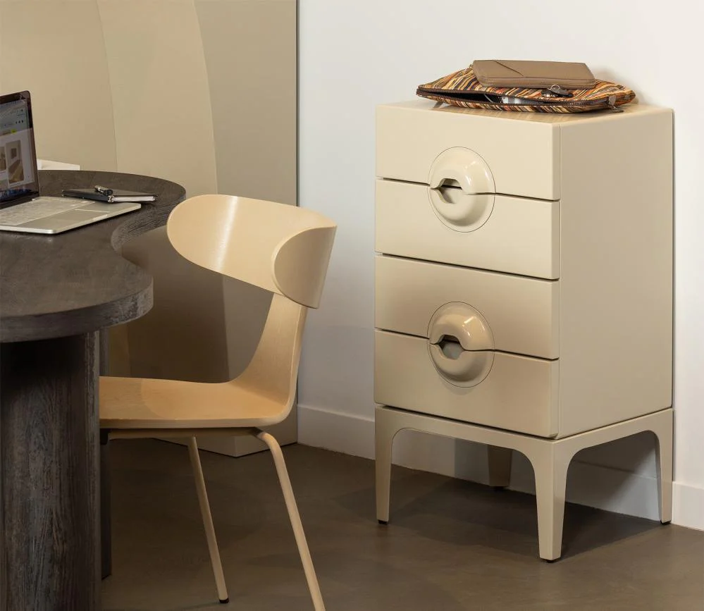 WOOOD Merge ladekast 4 lades hout greige - Afbeelding 4